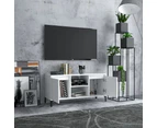 vidaXL TV Cabinet with Metal Legs White 103.5x35x50 cm