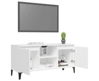 vidaXL TV Cabinet with Metal Legs White 103.5x35x50 cm