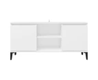 vidaXL TV Cabinet with Metal Legs White 103.5x35x50 cm