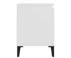 vidaXL TV Cabinet with Metal Legs White 103.5x35x50 cm