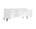 vidaXL TV Cabinet with Metal Legs White 103.5x35x50 cm