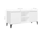 vidaXL TV Cabinet with Metal Legs White 103.5x35x50 cm