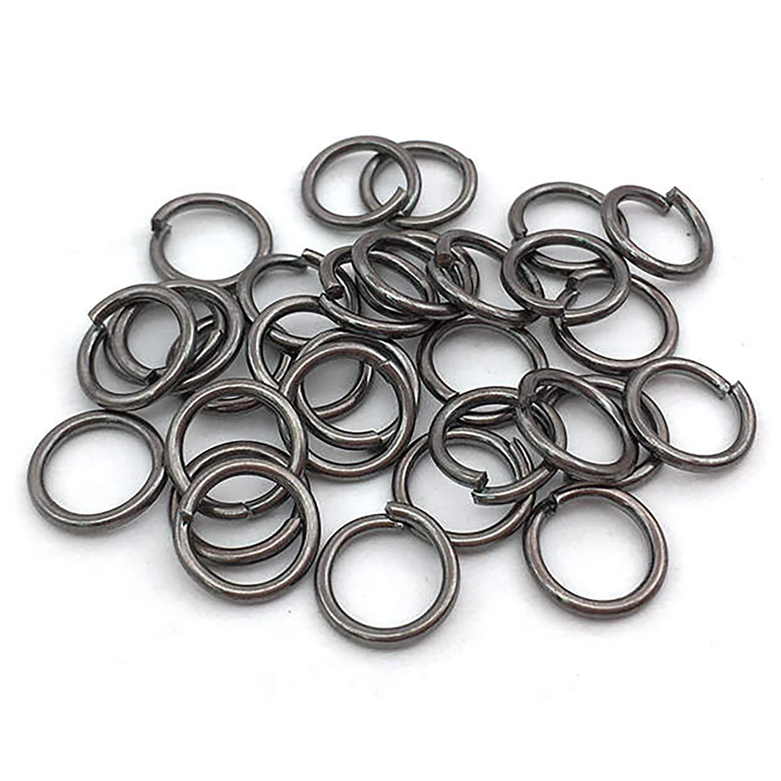 10pcs 304 Strong Stainless Steel Open Split Jump Rings Connector Jewellery Findings DIY Craft Loop - Black