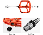 Rockbros-Extra Large Mountain Bike Pedals Nylon Composite Bearing 9/16"-ORANGE