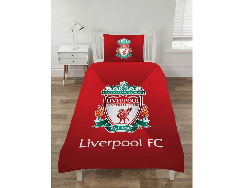 Liverpool FC Single Duvet/Doona/Quilt Cover and Pillowcase Set Gradient Design