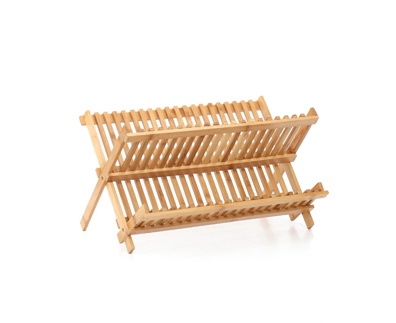 Dish Rack Bamboo Foldable Drainer Drying Dish Holder Plate Utensil Cultery Tray