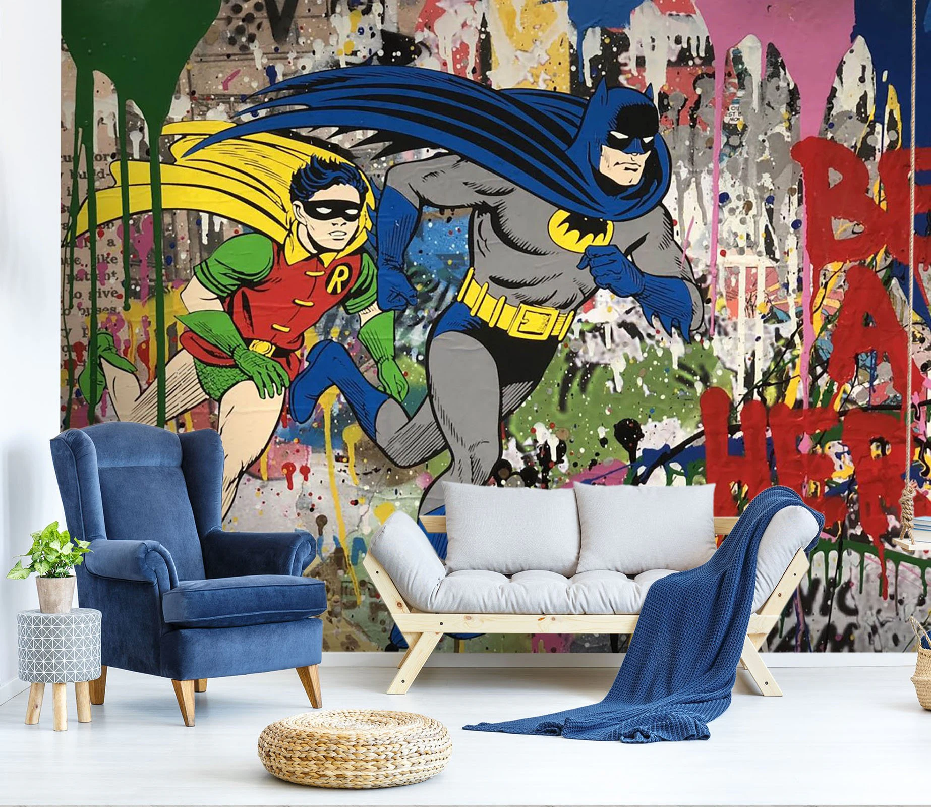 3D Graffiti Superman 048 WallPaper Murals Wall Print Decal Wall Deco Indoor Wall Murals