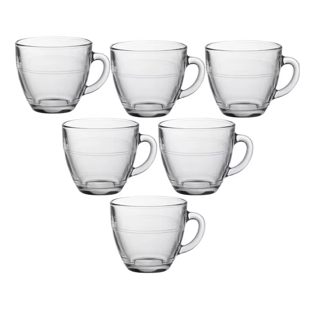 Duralex Gigogne Glass Coffee Mug 220ml Set 6