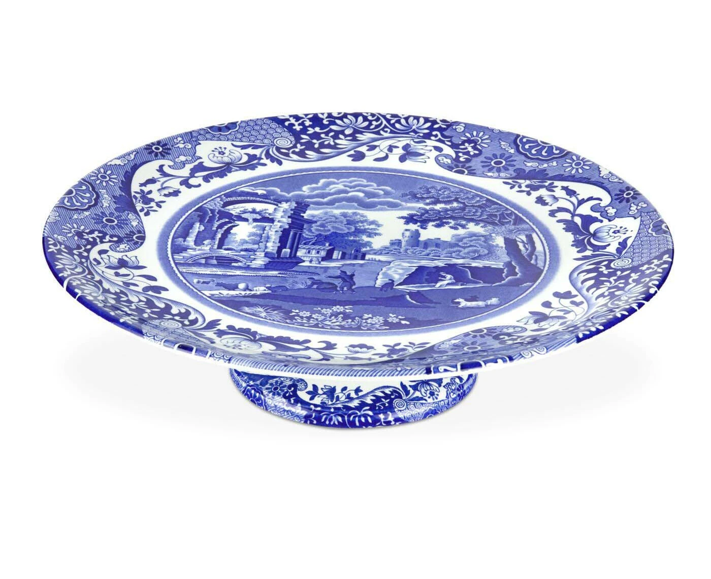 Spode Blue Italian - Footed Cake Plate