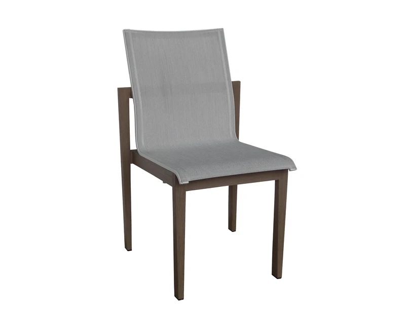 BREEZE | OUTDOOR DINING CHAIR -WHITE/GREY