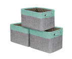 3-Pack Large Foldable Storage Basket Storage Cube Box Organizer With Handles-Green