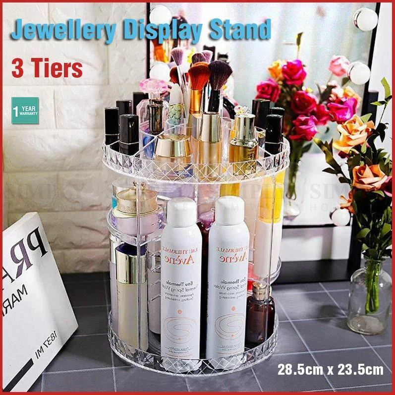 Jewelery Display Stand Acrylic Makeup Earring Ring Storage Holder Rack Clear