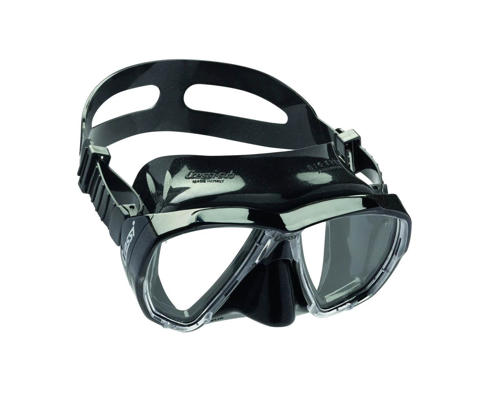 Cressi Big Eyes Diving Snorkeling Mask - Black-Black