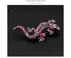 Duohan Retro Series Animal Brooch, Alloy Inlaid Diamond Color Lizard Clothing Pin