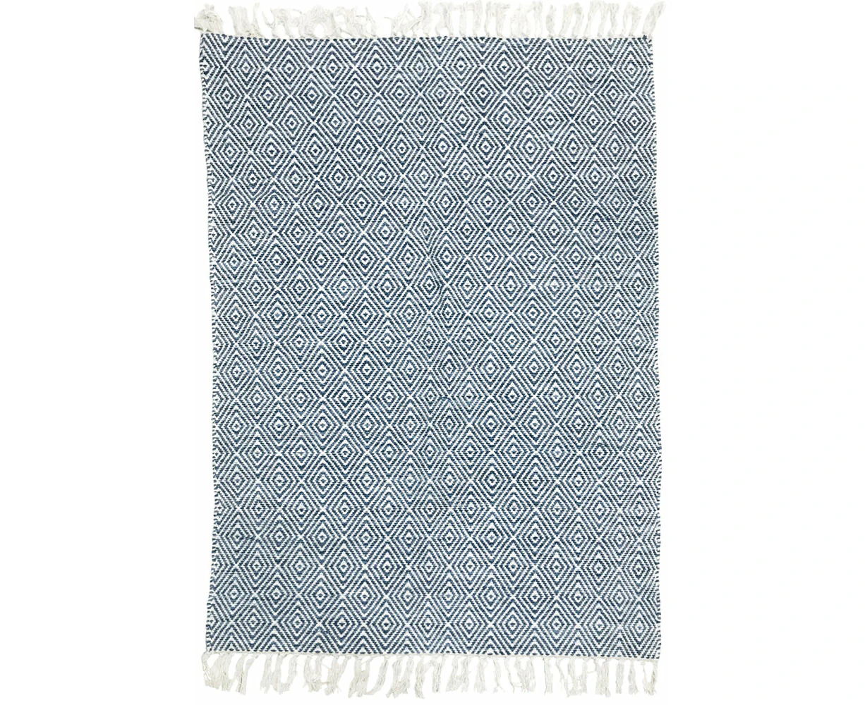 Bohemia & Co Blue/white kilim rug 90x150 cm