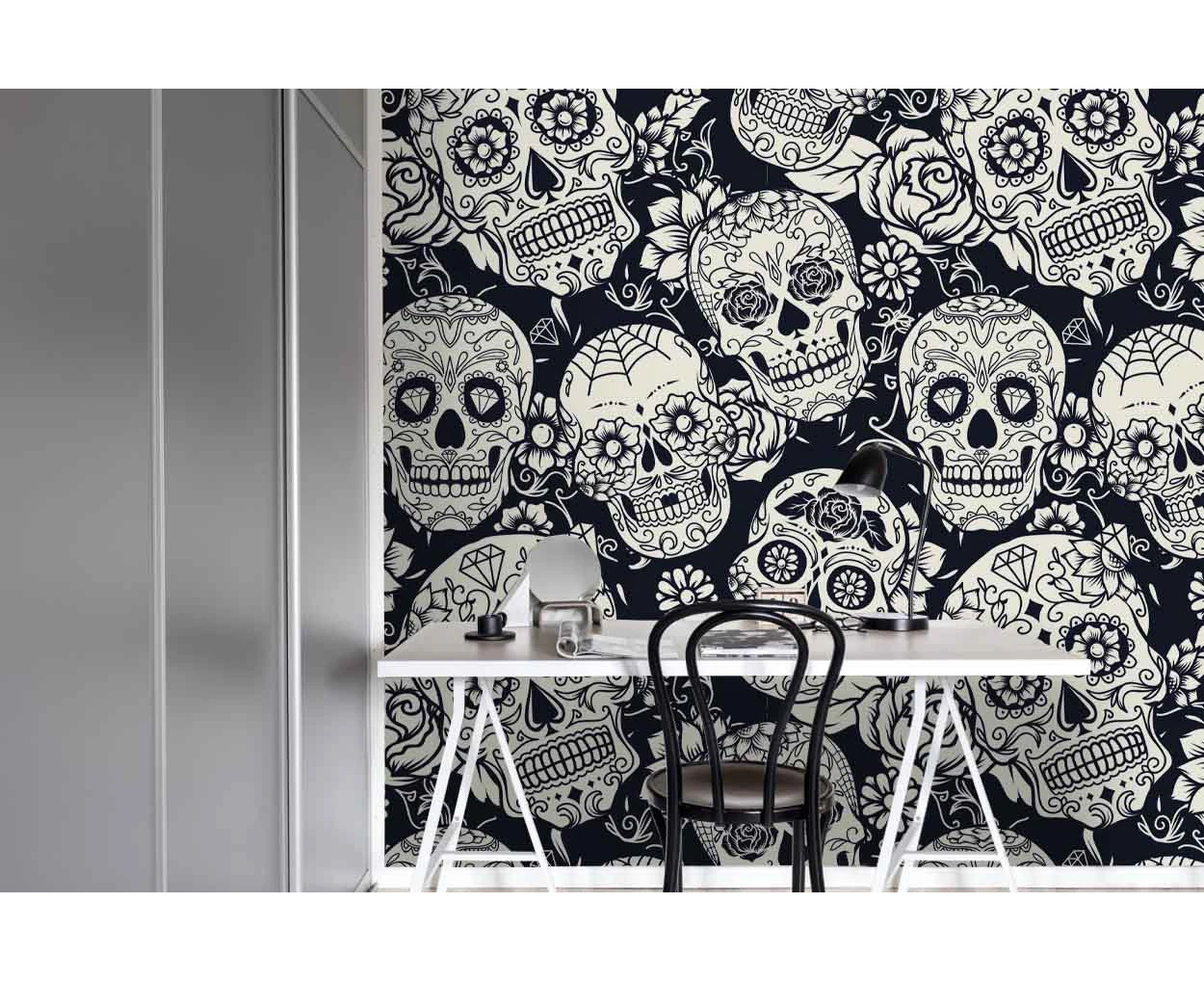 Jess Art Decoration 3D Floral Skull Wall Mural Wallpaper 31