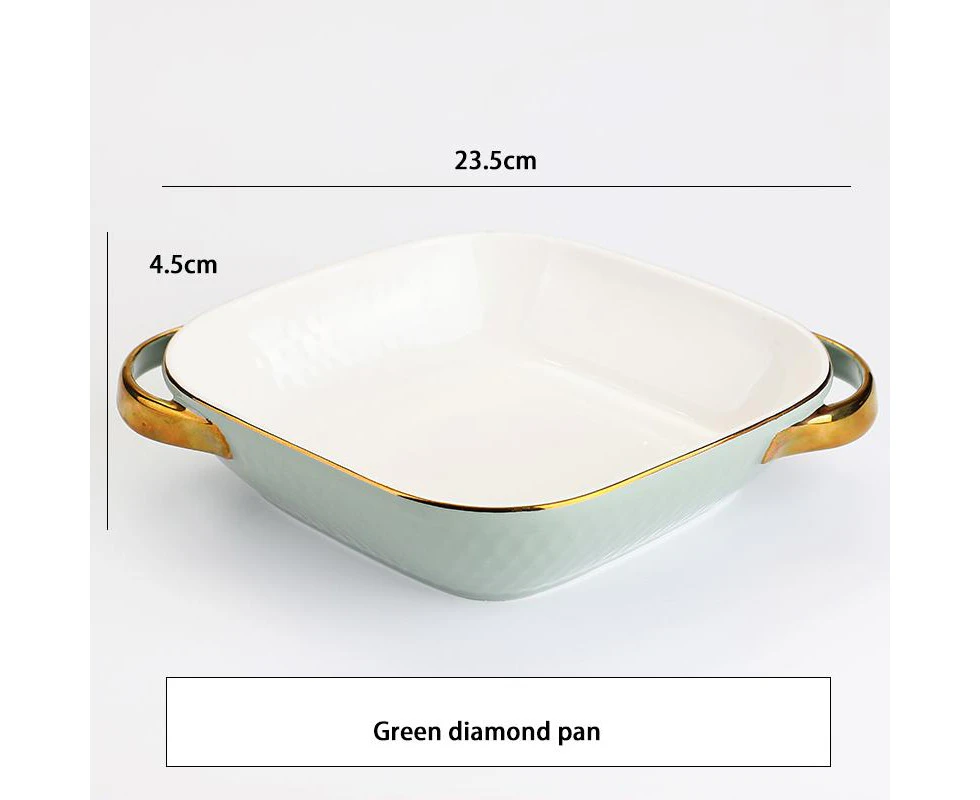 Royalclub Nordic Baking Ceramic Dish in 3 Colours - Rhombus shape - Celadon