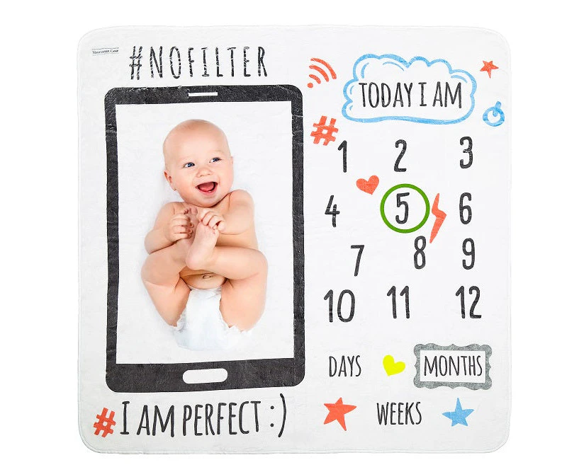 New Born Monthly Milestone Blanket Phone design For Girl boy Newborn Photo Prop Background mat