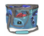 Red Suricata Extra Large Mesh Beach Tote Bag – Celeste Light Blue/Grey