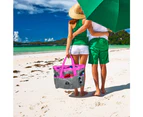 Red Suricata Extra Large Mesh Beach Tote Bag – Grey/Pink