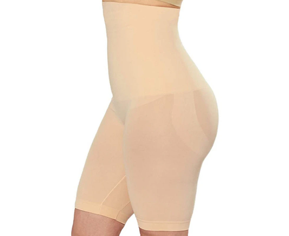 High Waisted Body Shaper Shorts Shapewear for Women Tummy Control Thigh Slimming Technology- Skin - Skin