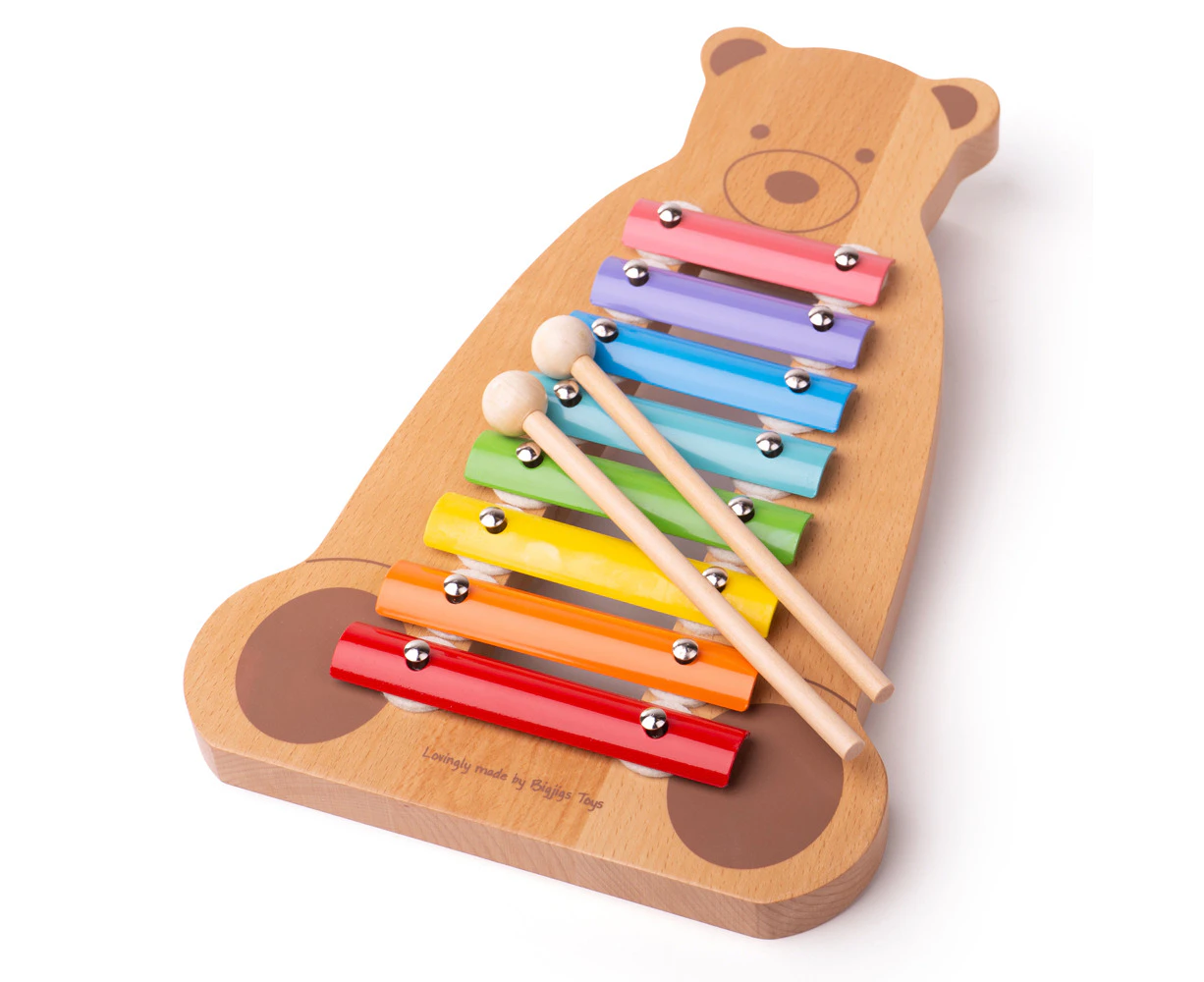 Tidlo Children's Wooden Musical Bear Xylophone - Music Instrument