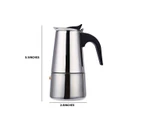 100ml Percolator Stove Top Coffee Maker Moka Espresso Latte Stainless Pot