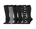 6 Pairs Knee High Sport Compression Socks Nursing Athletic Travel Flight Socks for Men and Women EU 38-41