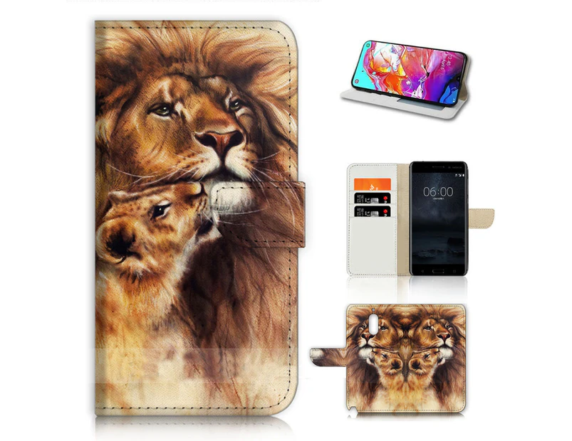 Lion TPU Phone Wallet Case Cover For Oppo A54 5G - (21184)