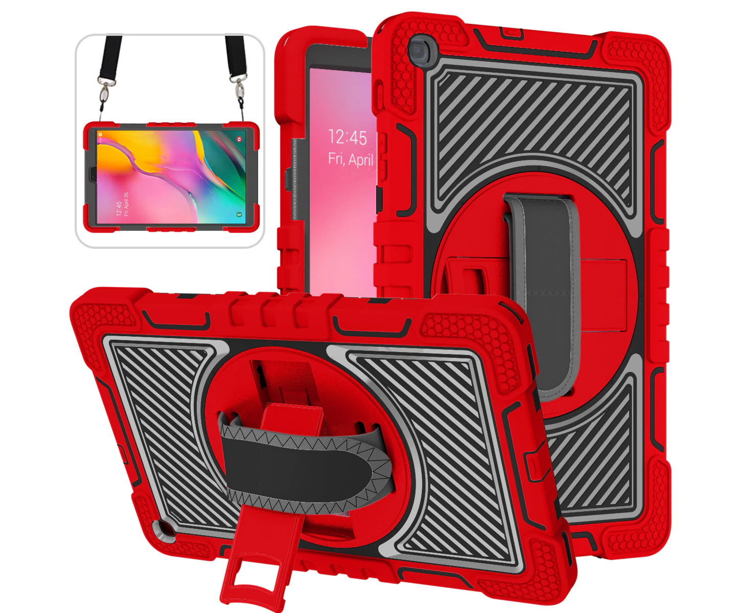 TOPSKY Shockproof Rugged Protective Case for Galaxy Tab A 10.1 Inch-Red