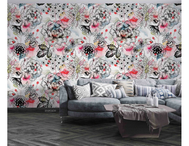 Jess Art Decoration 3D Retro Floral Pattern Wall Mural Wallpaper Lqh 94