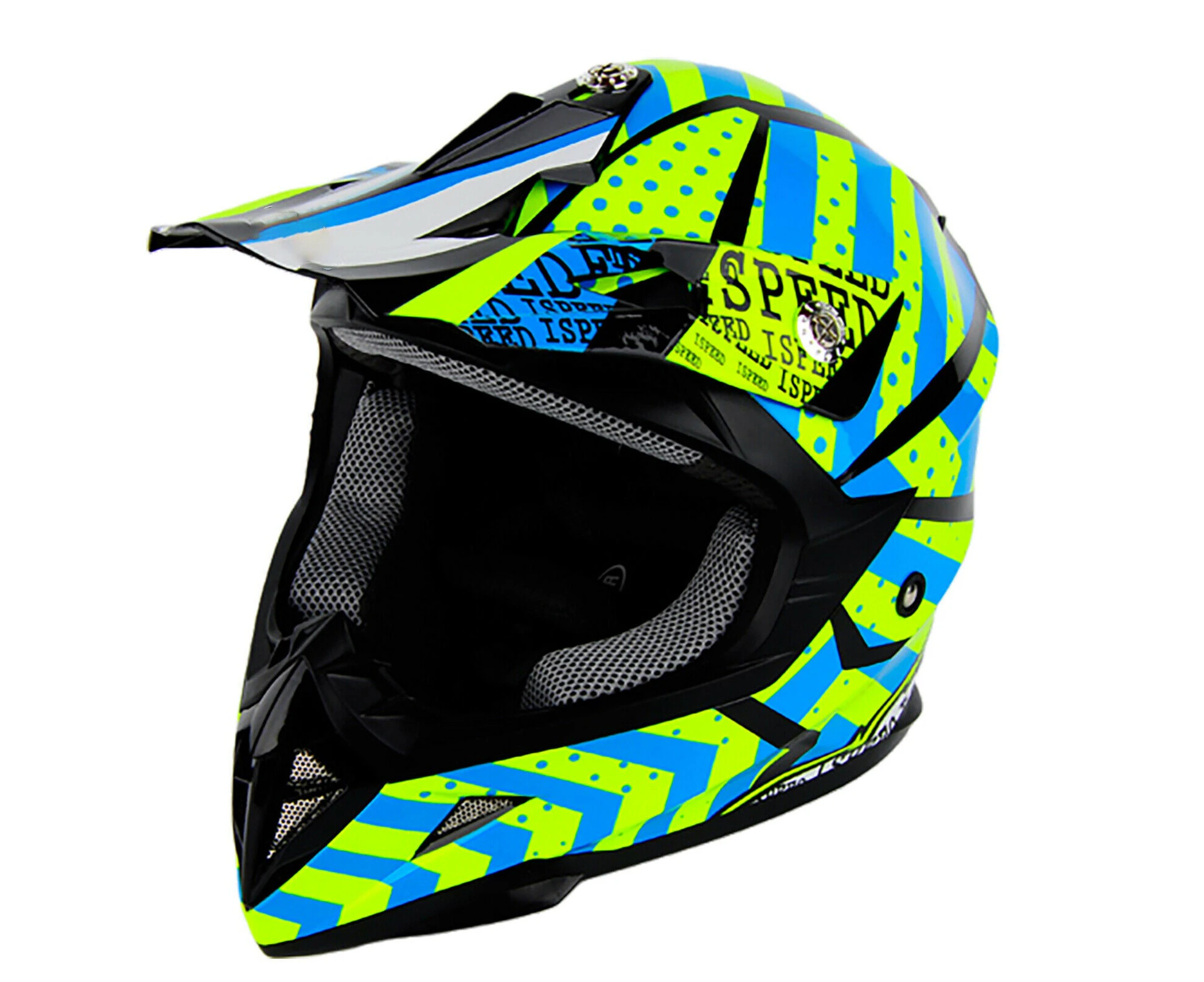 Green Off Road Motocross Adult Helmet ECE22.05 Helmet Standard