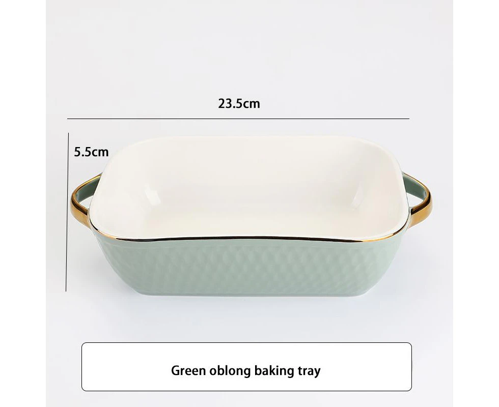 Royalclub Nordic Baking Ceramic Dish in 3 Colours - Rectangle shape - Celadon