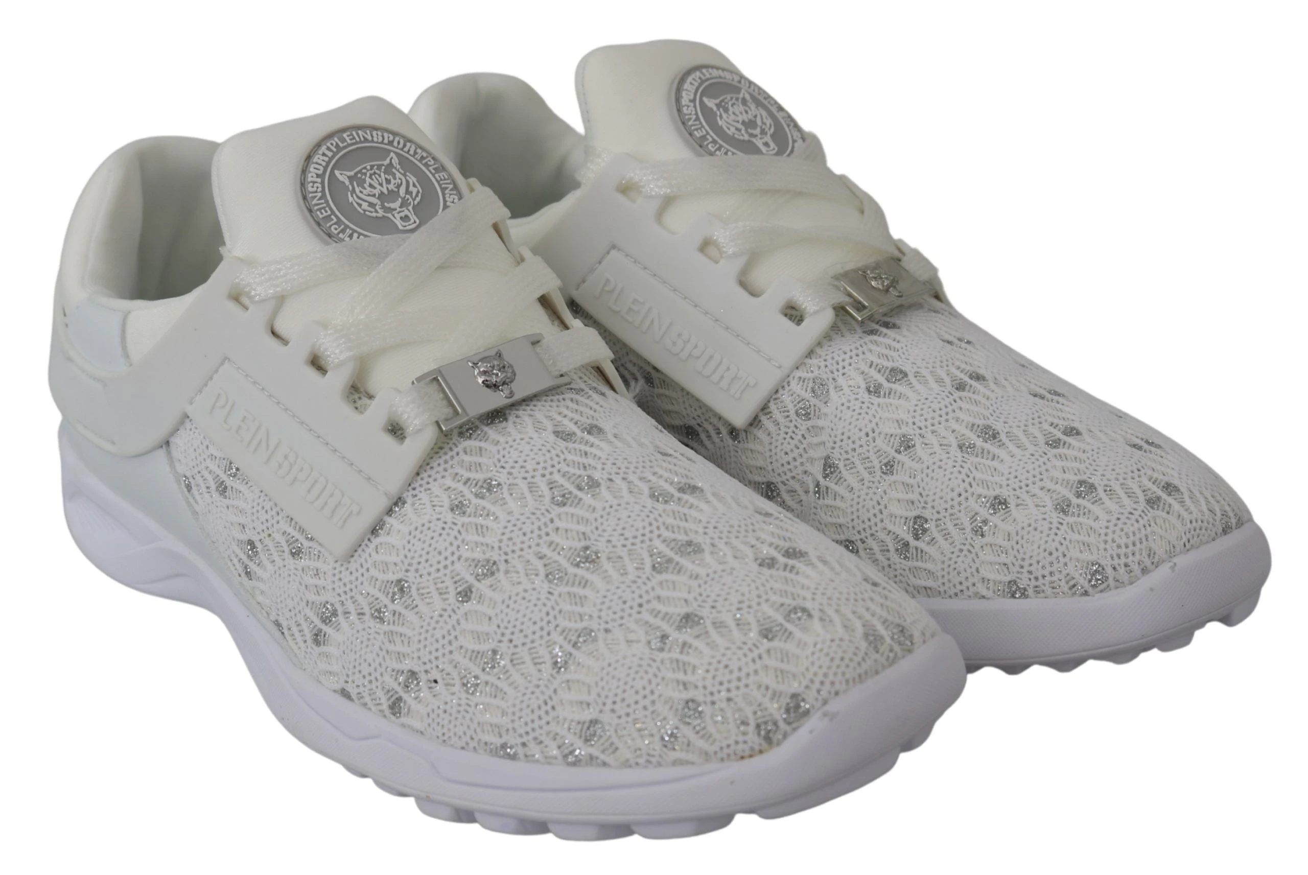 Plein Sport White Polyester Runner Beth Sneakers Shoes