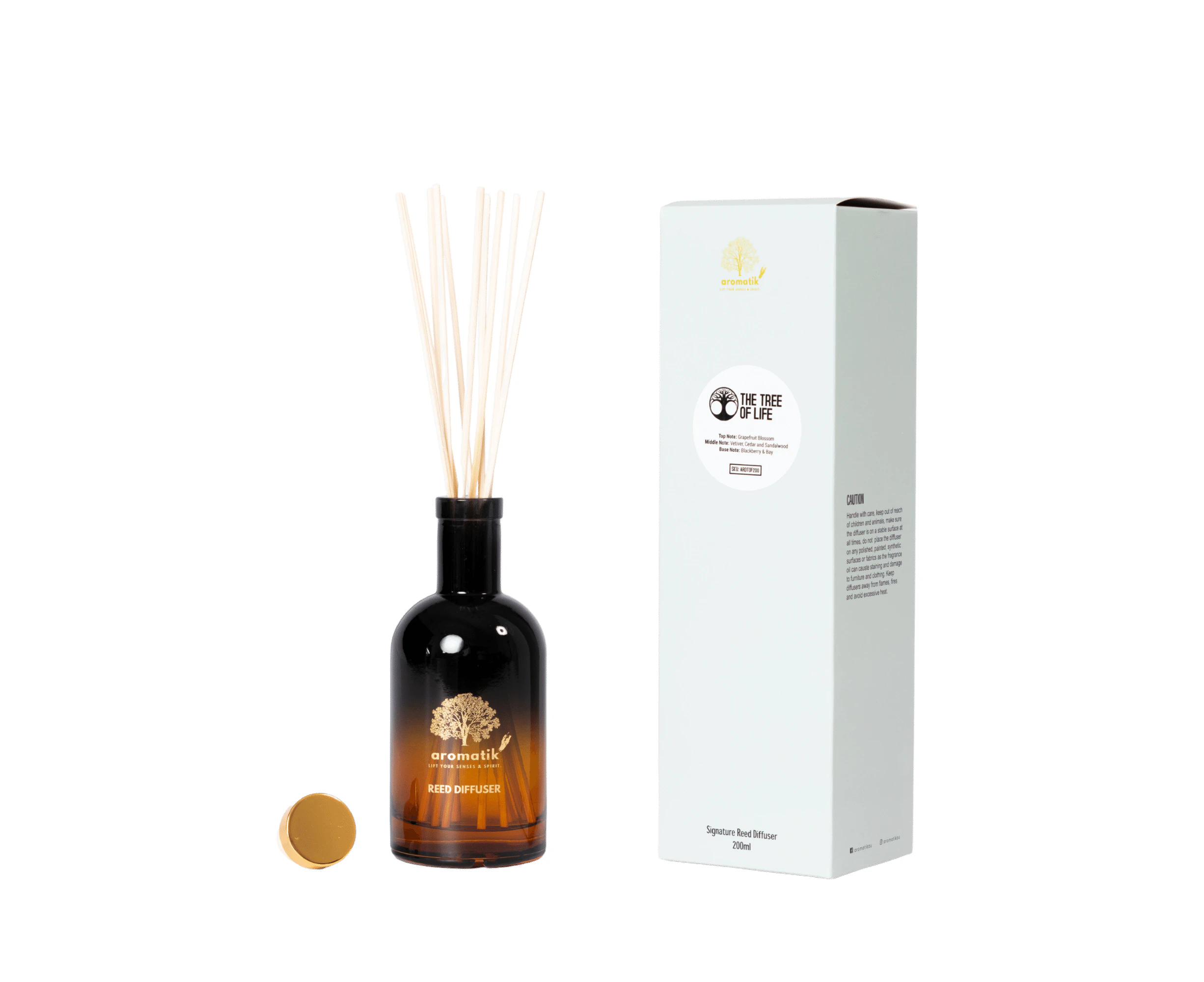 Aromatik - The Tree Of Life - Signature Reed Diffuser 200 ML (10 Natural Diffuser Reeds)