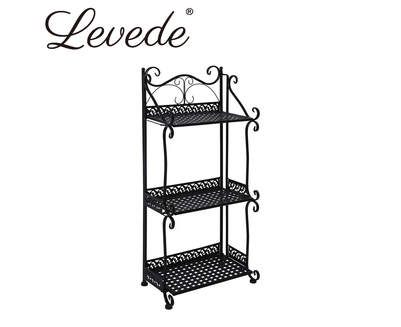 Levede Plant Stand 3 Tiers Outdoor Indoor Metal Flower Pots Rack Garden Shelf