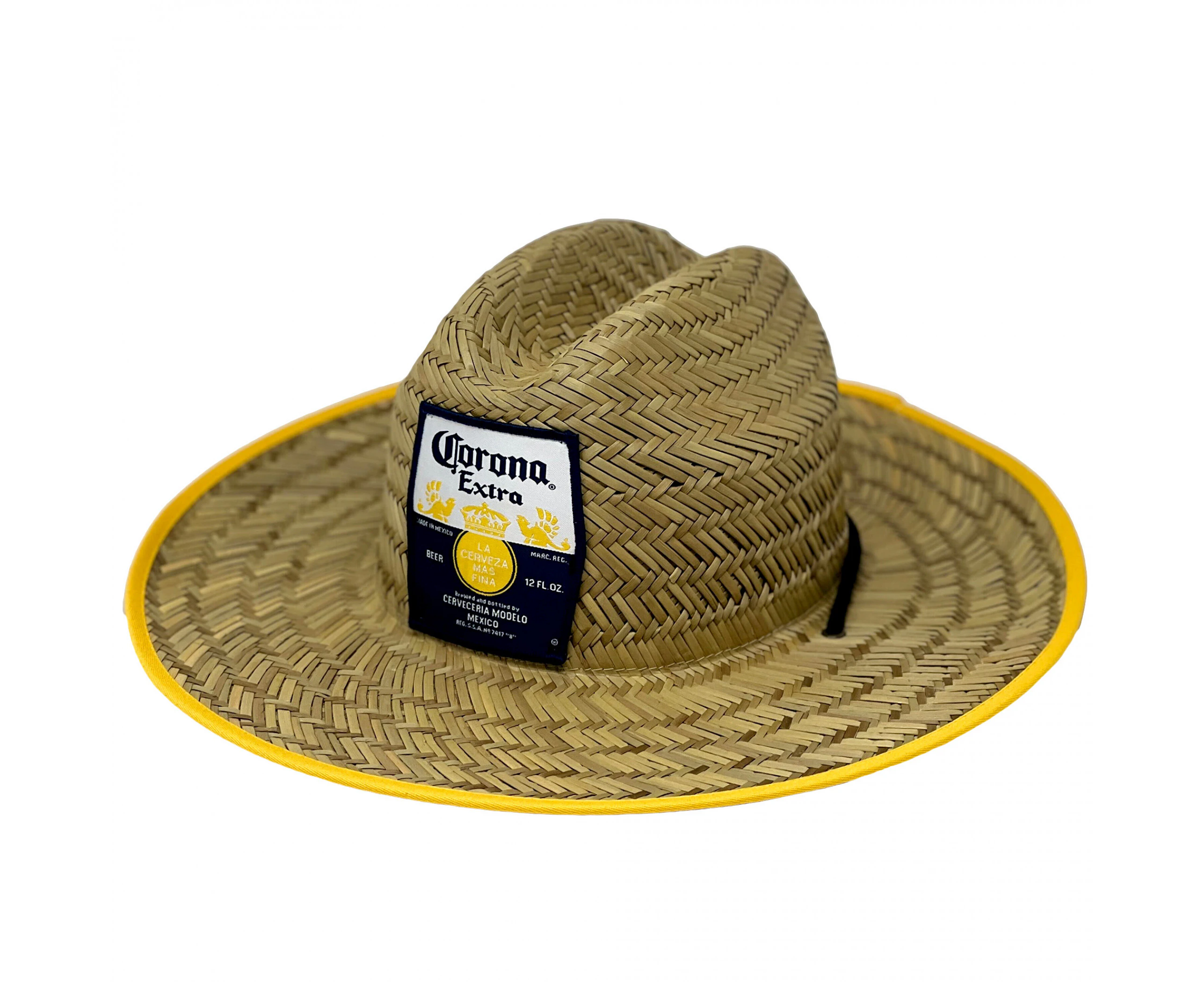 Corona Extra Straw Lifeguard Hat With Repeating Label Under Brim