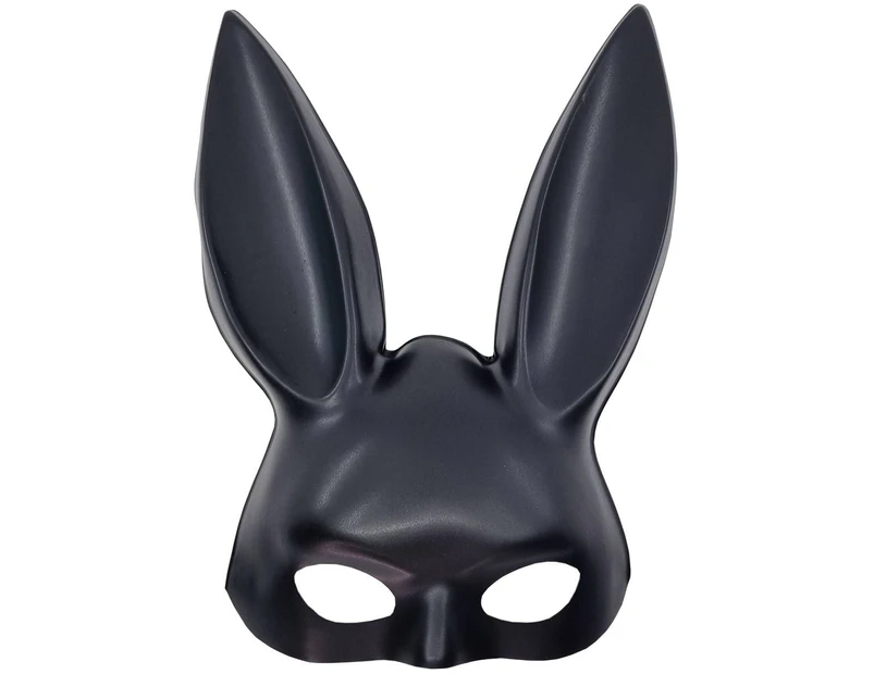 Sultry Black Bunny Half Mask Costume Accessory - Genuine Heaven Costumes - New