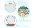 Argon Tableware 16pc Enamel Dinnerware Set - Steel Outdoor Camping Plates Bowls Mugs - Green