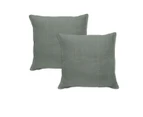 Pair of Pure Linen European Pillowcases 60x60 cm - Silver Grey