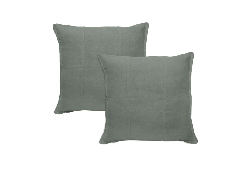 Pair of Pure Linen European Pillowcases 60x60 cm - Silver Grey