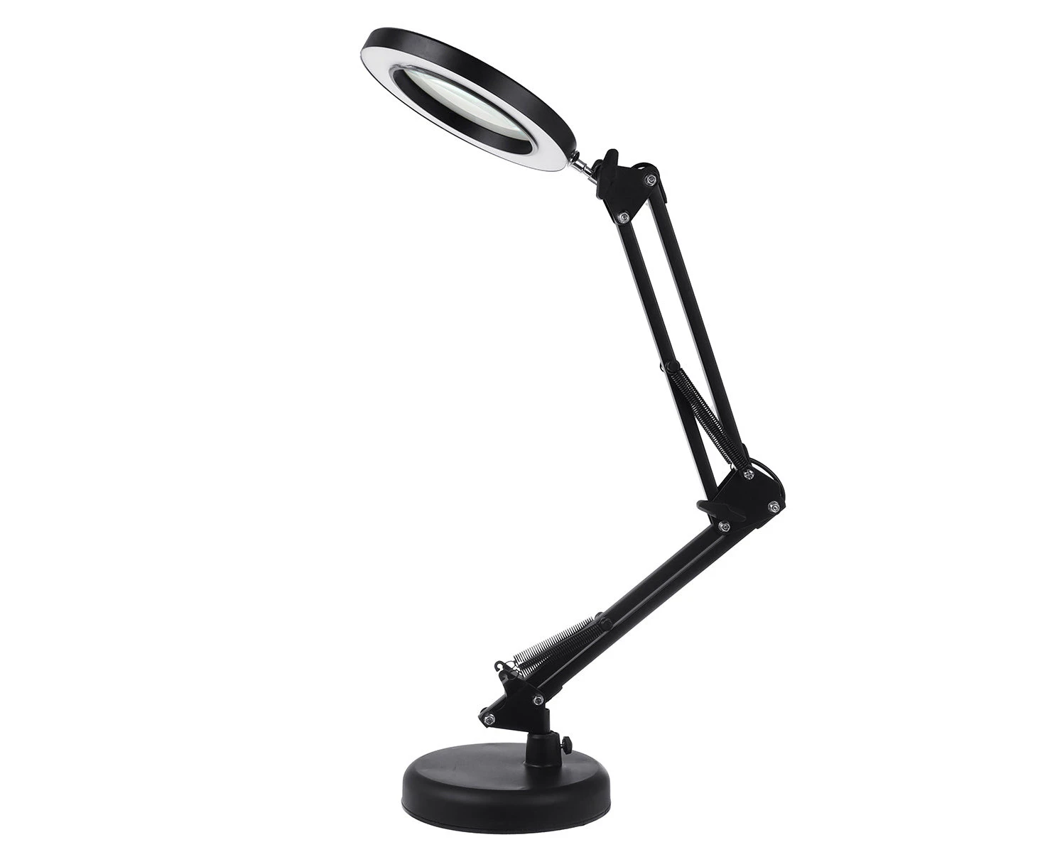 USB 5X Magnifying Desk Lamp Table Top Glass Magnifier Professional LED Reading Light for Repair Indoor Home Use