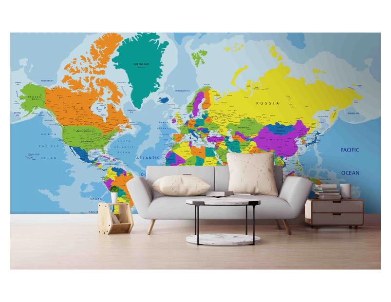 Jess Art Decoration 3D Color World Map Wall Mural Wallpaper 28