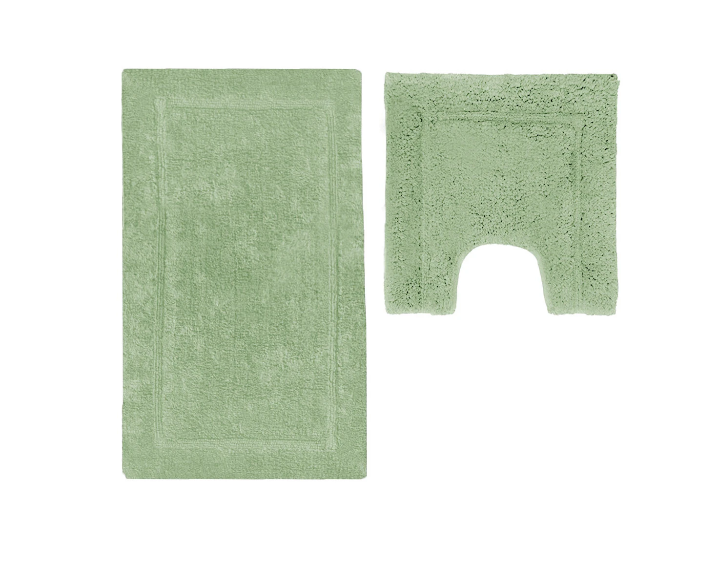 2200GSM 2 Pce Axel 100% Cotton Bath Mat Set - Moss Green