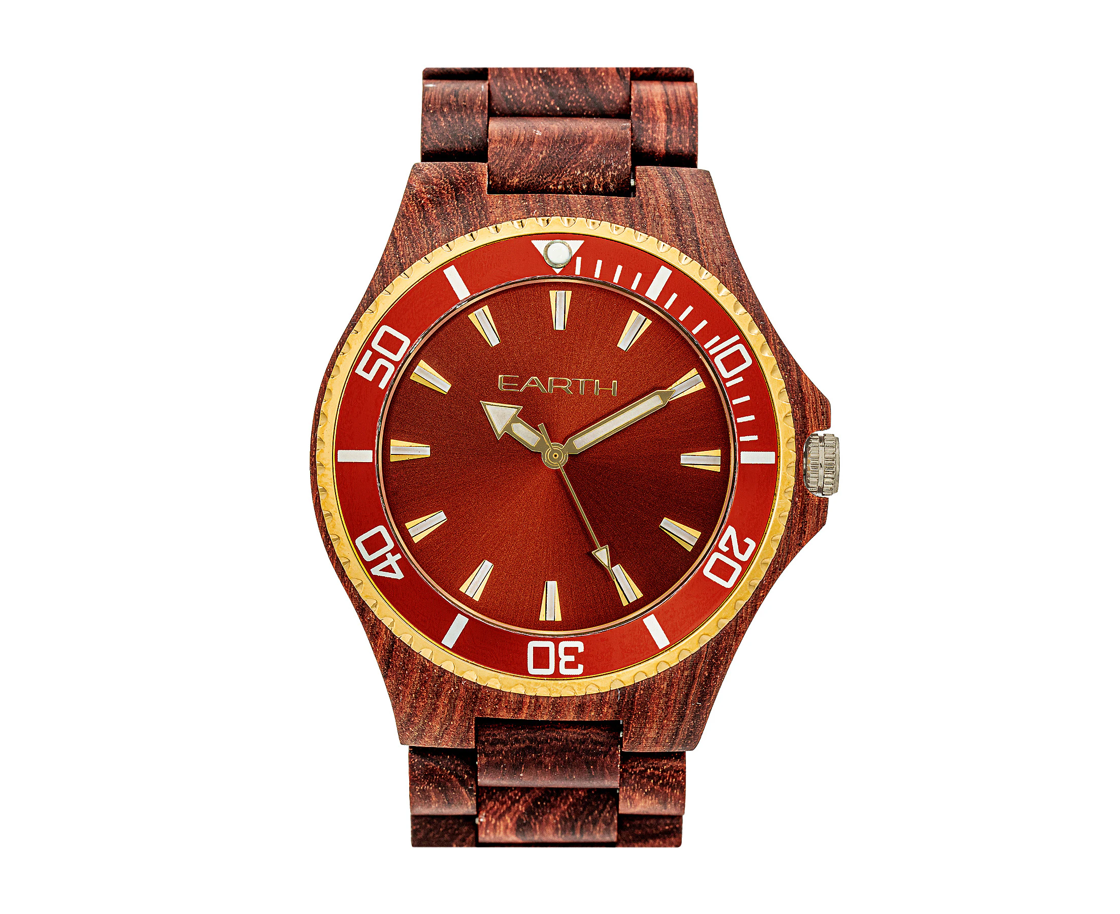 Earth Wood Centurion Bracelet Watch - Red