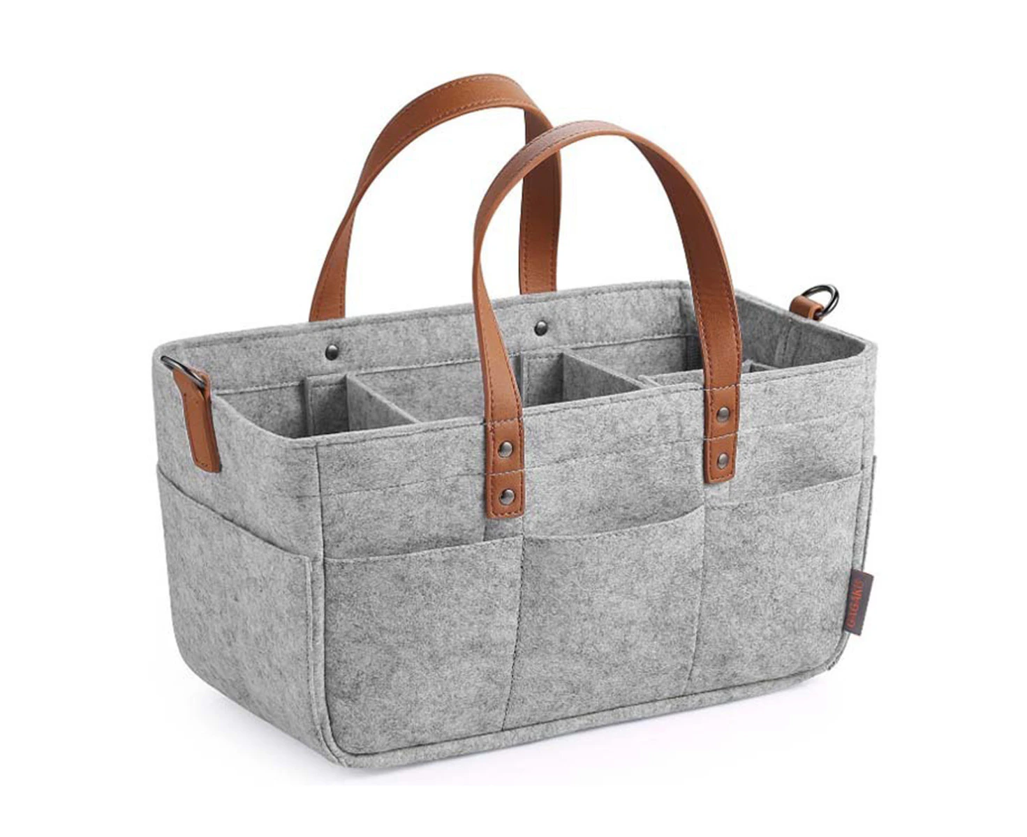 Lightgrey Portable Baby Diaper Caddy Nursery Storage Organizer Basket Nappy Infant Bag 38*26*23cm