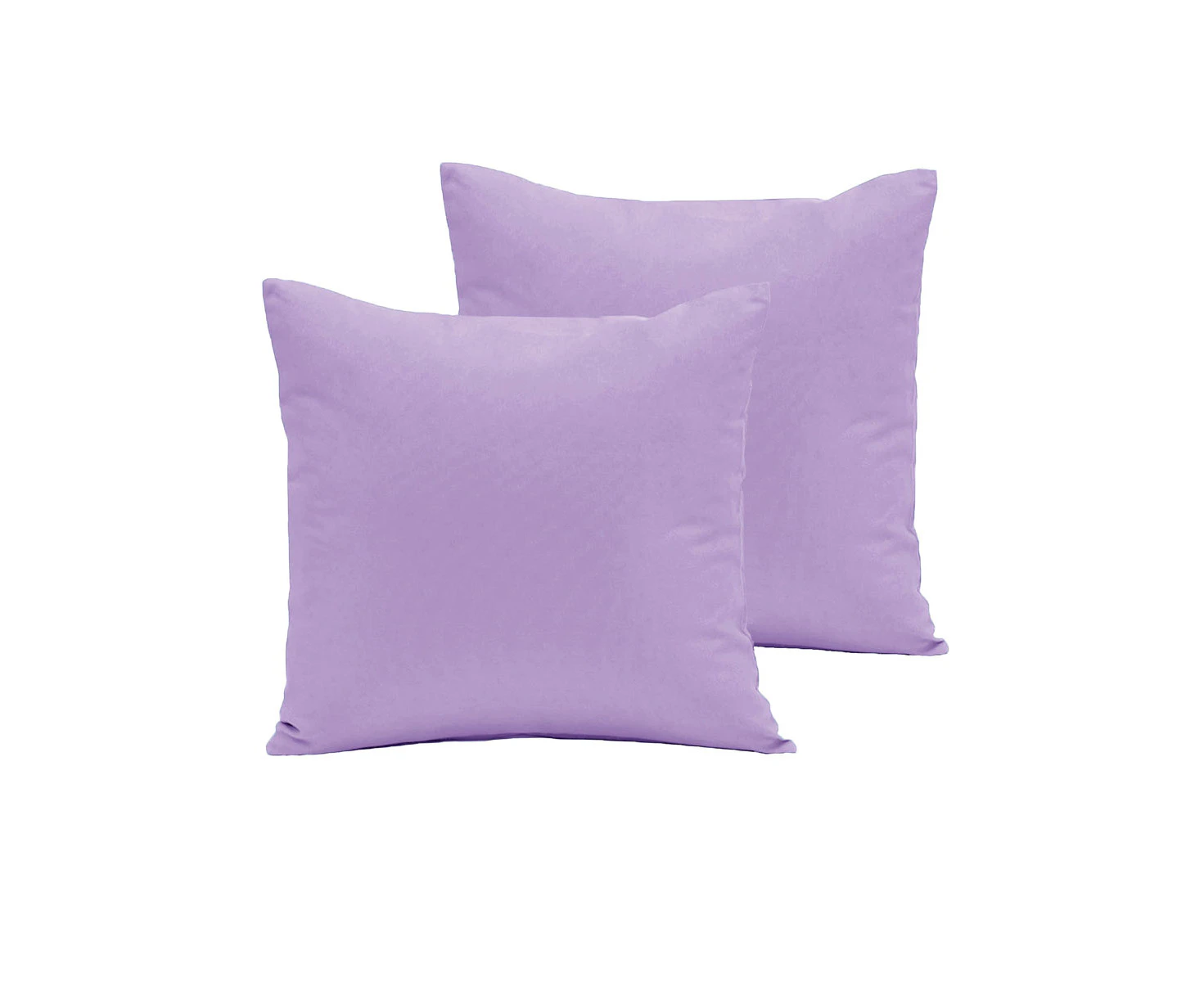 Pair of Polyester Cotton European Pillowcases 65 x 65 cm - Lilac