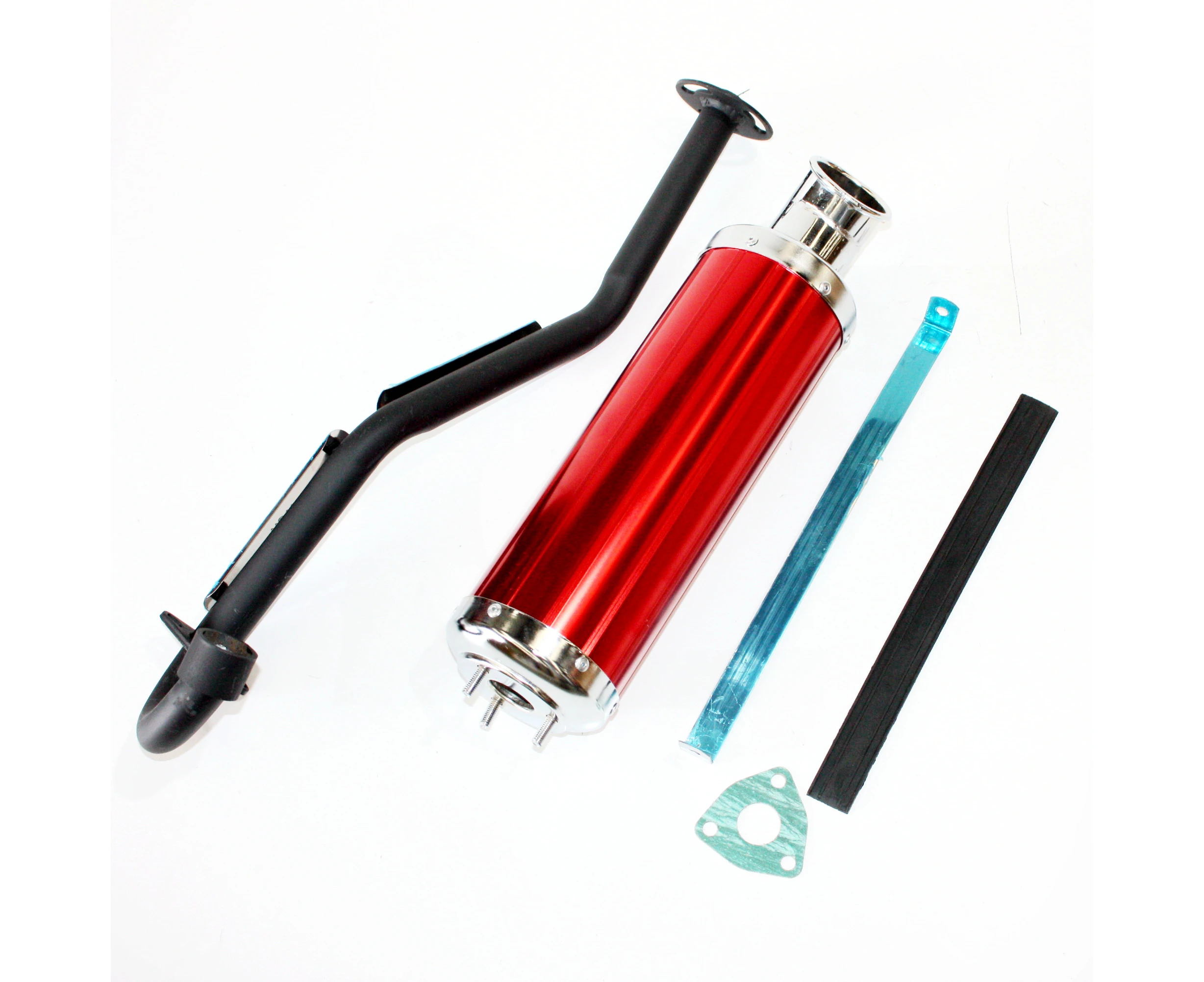 Exhaust Pipe + RED Alloy Muffler 150cc 200cc 250cc PIT Quad Dirt Bike ATV Buggy