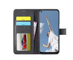 For Oppo A54 5G Premium LC.iMeeke PU Leather Wallet Flip Case Phone Cover - Black