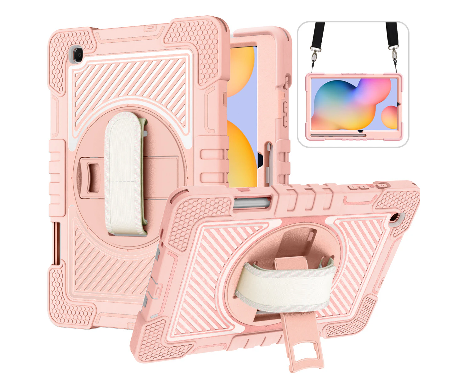 TOPSKY Shockproof Rugged Protective Case for Galaxy Tab S6 Lite 10.4 inch-Pink